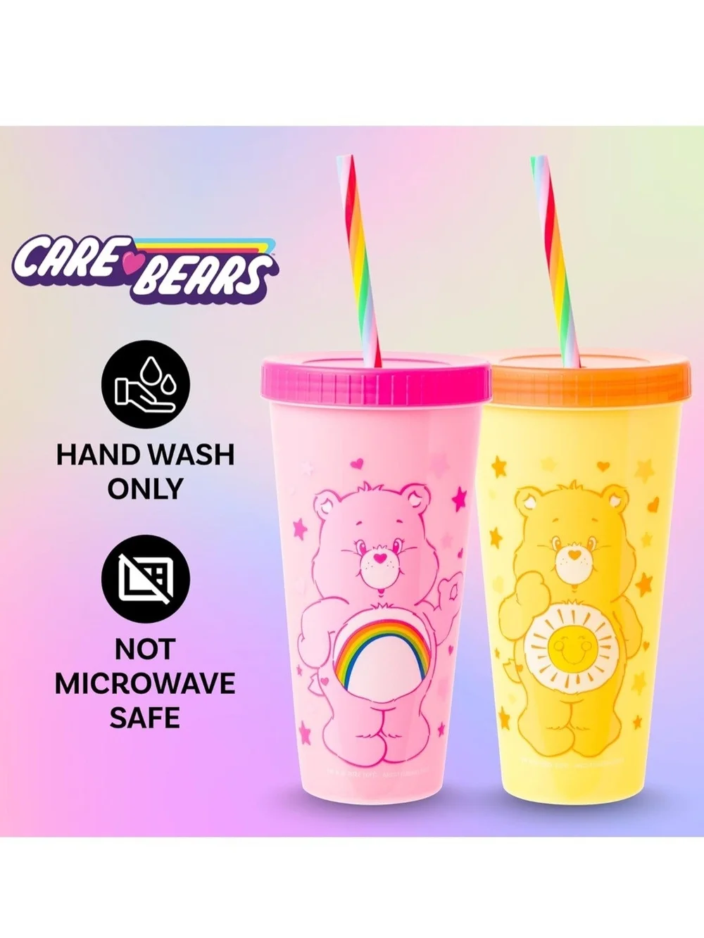 Color Changing Cute Bear Tumbler Set - Pink, Orange, Yellow, Blue